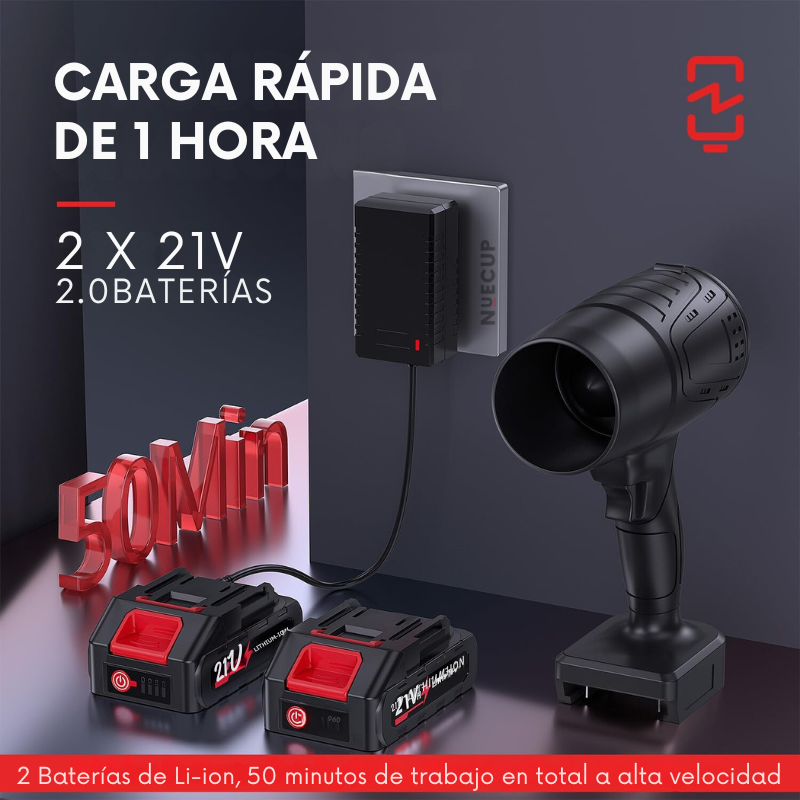 (LIQUIDACIÓN DE EXISTENCIAS) Soplador de Aire Potente + 2 Baterías de Regalo  🎁