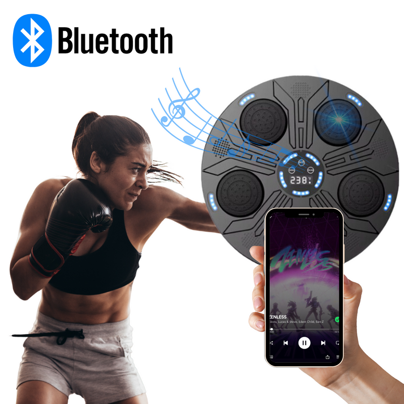 (LIQUIDACIÓN DE EXISTENCIAS)  BOXFIT© MÁQUINA DE BOXEO MUSICAL + GUANTES DE REGALO 🎁